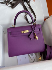 Hermes original epsom leather kelly 25 bag K25-1 anemone