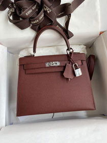 Hermes original epsom leather kelly 25 bag K25-1 rouge H