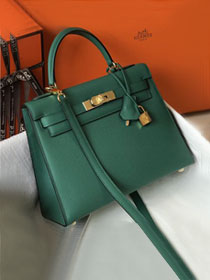 Hermes original epsom leather kelly 25 bag K25-1 vert vertigo