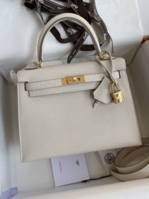 Hermes original epsom leather kelly 28 bag K28-2 craie