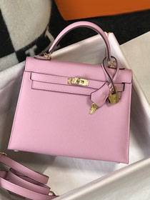 Hermes original epsom leather kelly 28 bag K28-2 mauve sylvestre
