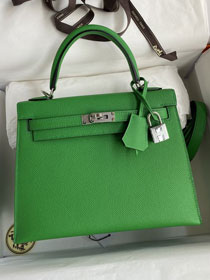 Hermes original epsom leather kelly 32 bag K32-1 bamboo