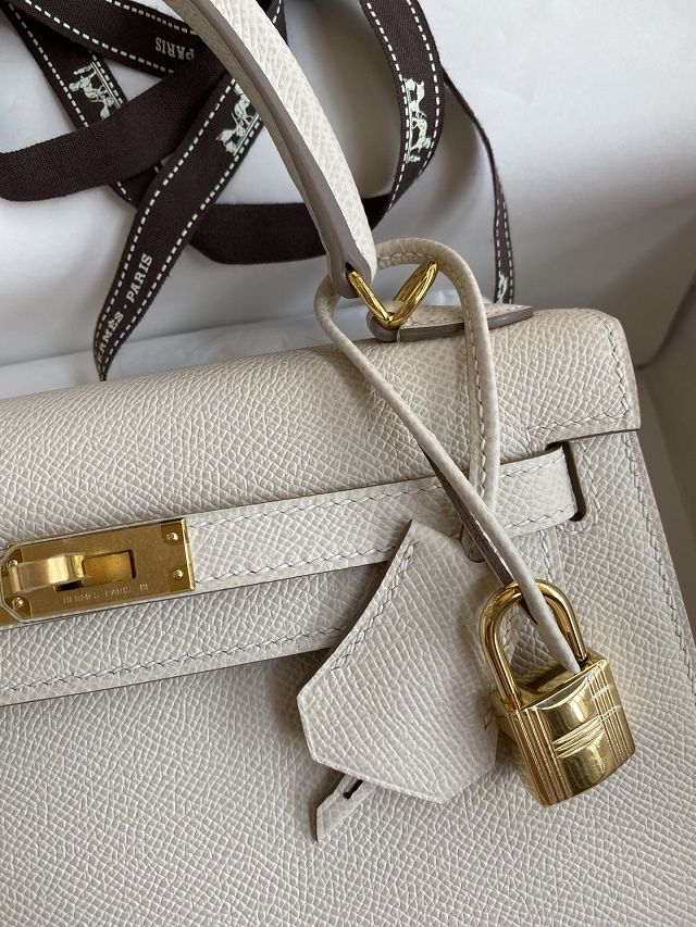 Hermes original epsom leather kelly 32 bag K32-1 craie 