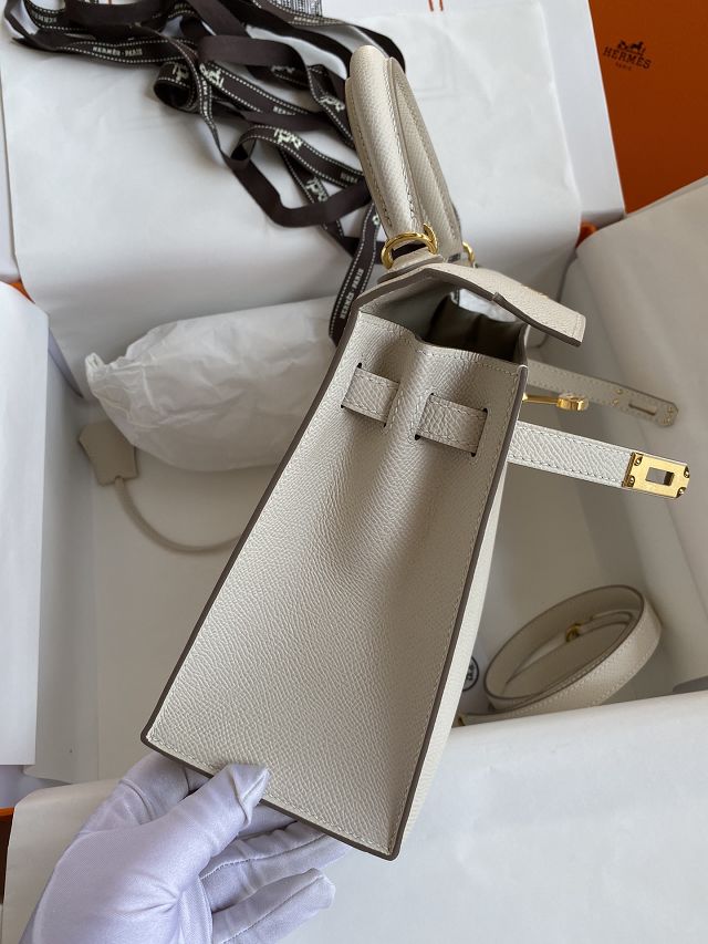 Hermes original epsom leather kelly 32 bag K32-1 craie 