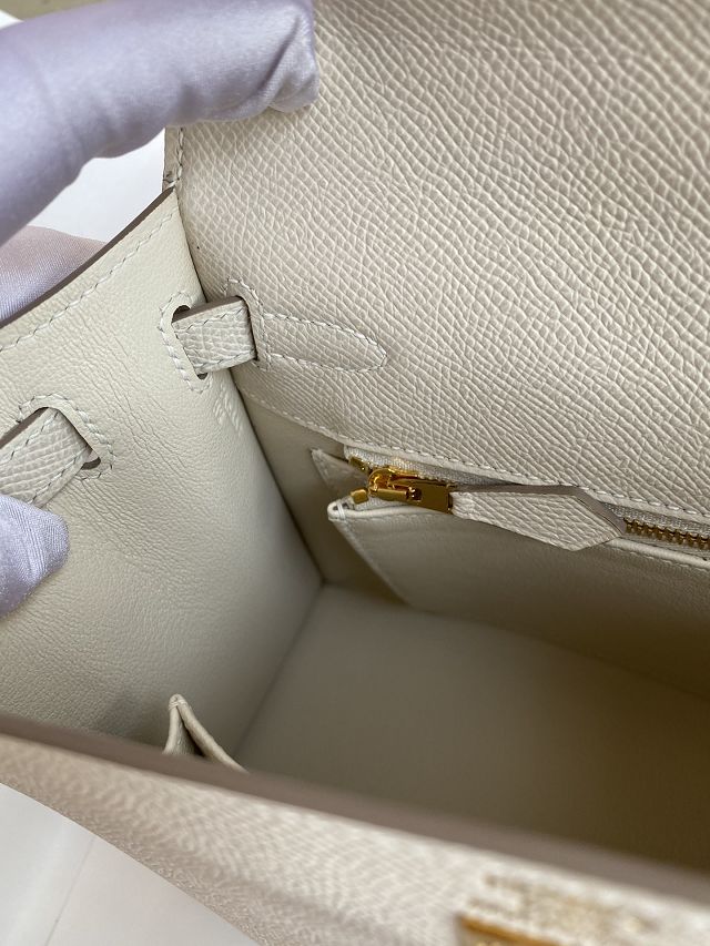 Hermes original epsom leather kelly 32 bag K32-1 craie 