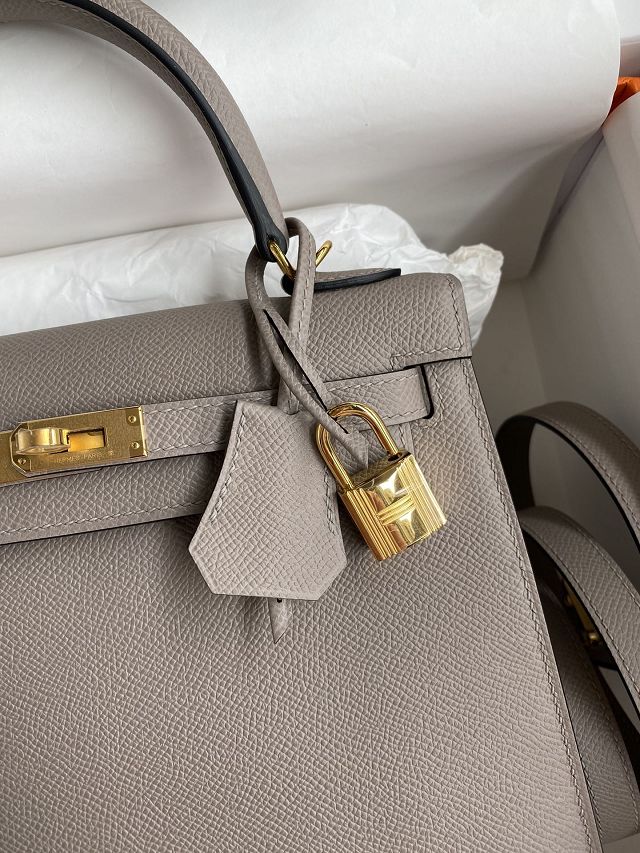 Hermes original epsom leather kelly 32 bag K32-1 grey asphalte