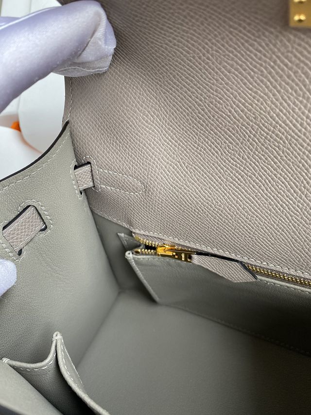 Hermes original epsom leather kelly 32 bag K32-1 grey asphalte