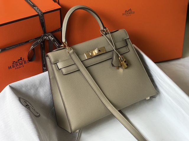 Hermes original epsom leather kelly 28 bag K28-2 grey tourterelle