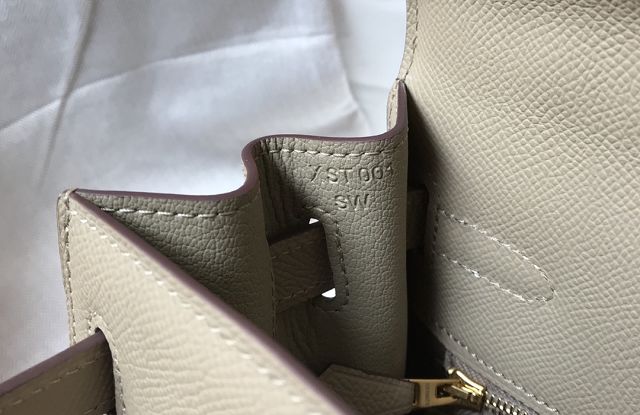 Hermes original epsom leather kelly 28 bag K28-2 grey tourterelle