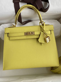 Hermes original epsom leather kelly 32 bag K32-1 lime
