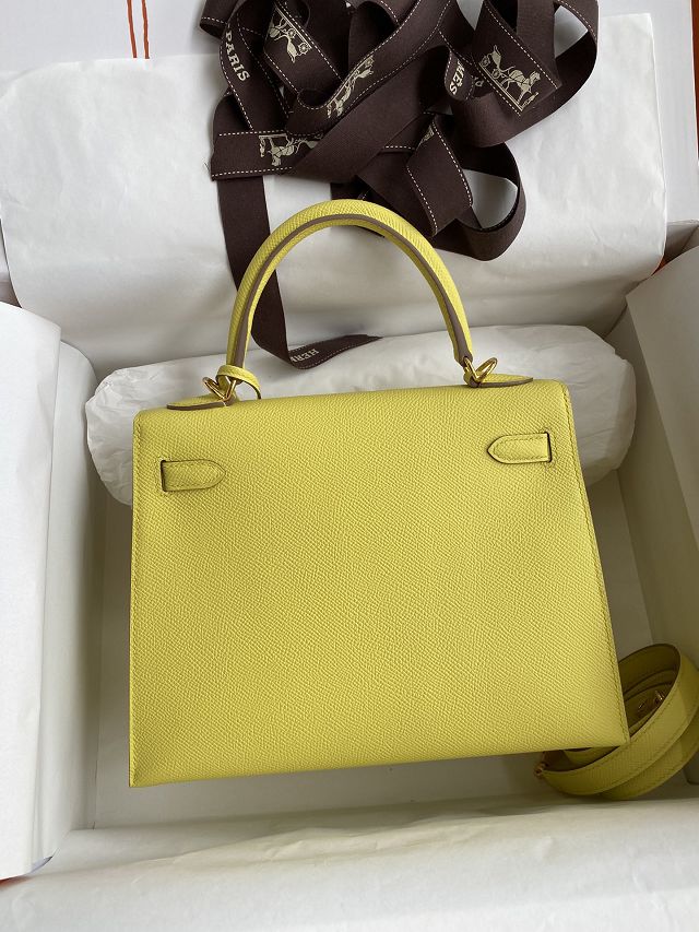 Hermes original epsom leather kelly 28 bag K28-2 lime