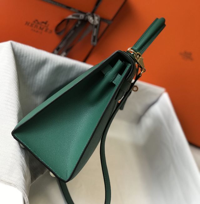 Hermes original epsom leather kelly 32 bag K32-1 malachite