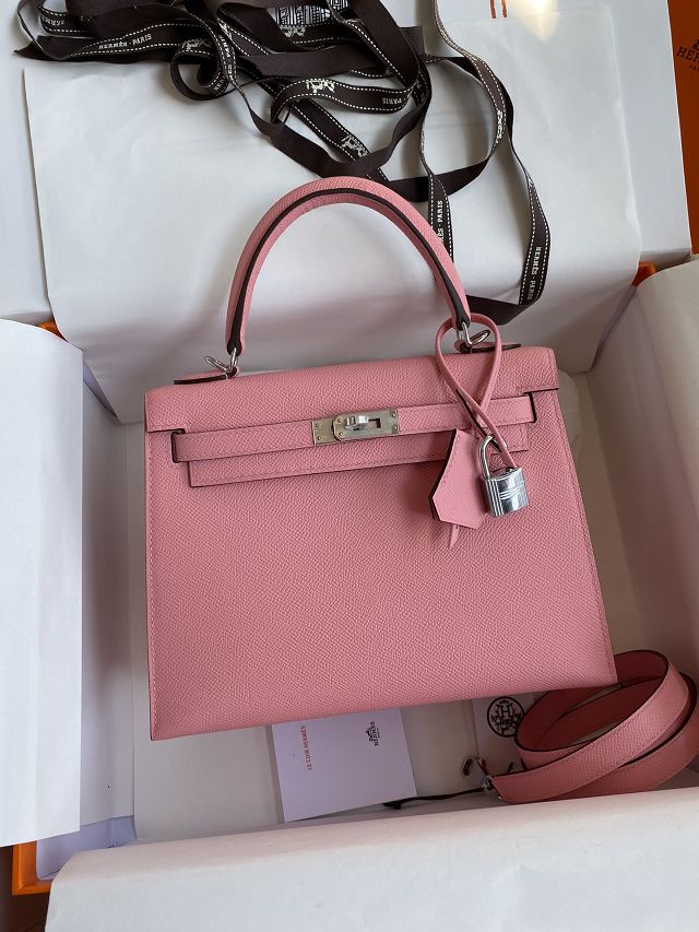 Hermes original epsom leather kelly 28 bag K28-2 rose confetti