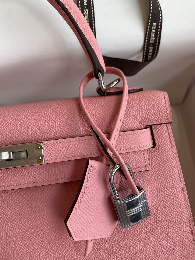 Hermes original epsom leather kelly 28 bag K28-2 rose confetti