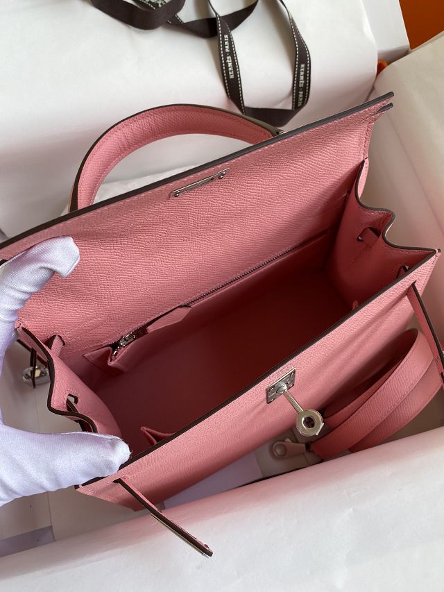 Hermes original epsom leather kelly 28 bag K28-2 rose confetti