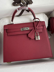 Hermes original epsom leather kelly 32 bag K32-1 ruby