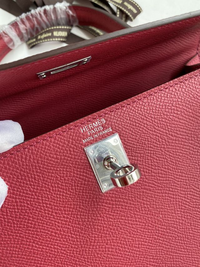 Hermes original epsom leather kelly 32 bag K32-1 ruby
