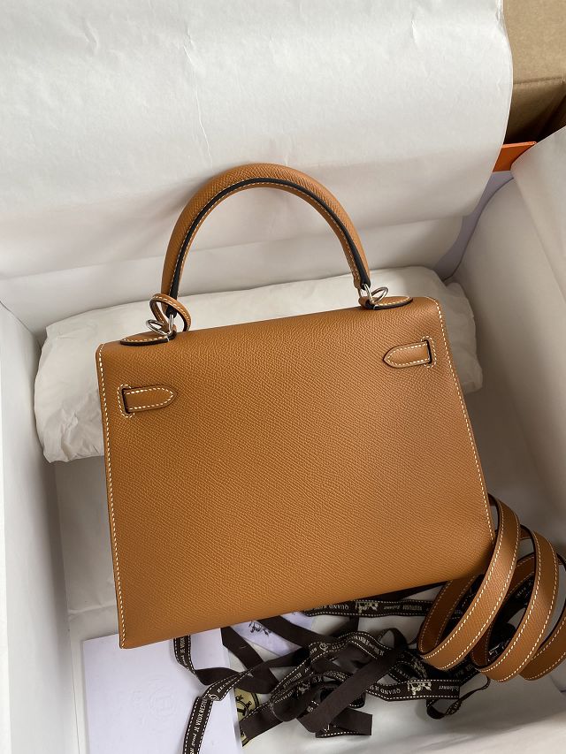 Hermes original epsom leather kelly 28 bag K28-2 toffe