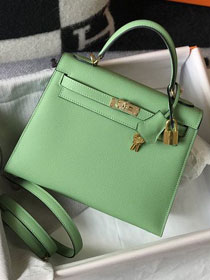 Hermes original epsom leather kelly 32 bag K32-1 vert criquet 