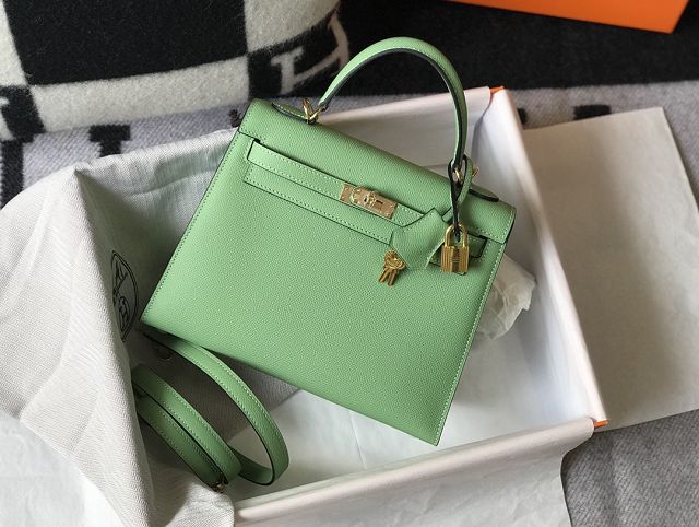 Hermes original epsom leather kelly 28 bag K28-2 vert criquet