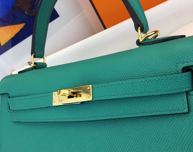 Hermes original epsom leather kelly 32 bag K32-1 vert verone