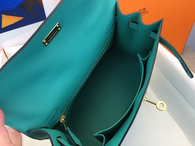 Hermes original epsom leather kelly 32 bag K32-1 vert verone