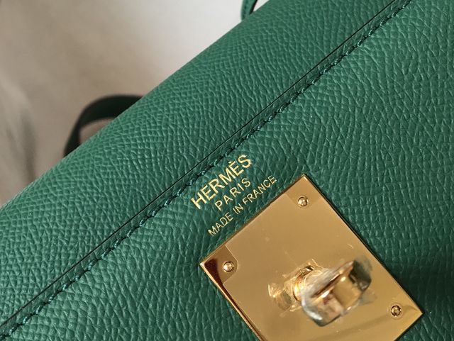 Hermes original epsom leather kelly 28 bag K28-2 vert vertigo