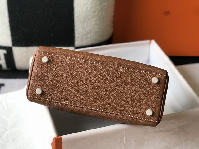 Hermes original togo leather kelly 28 bag K28 gold brown