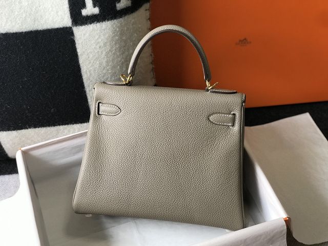Hermes original togo leather kelly 25 bag K25 grey tourterelle