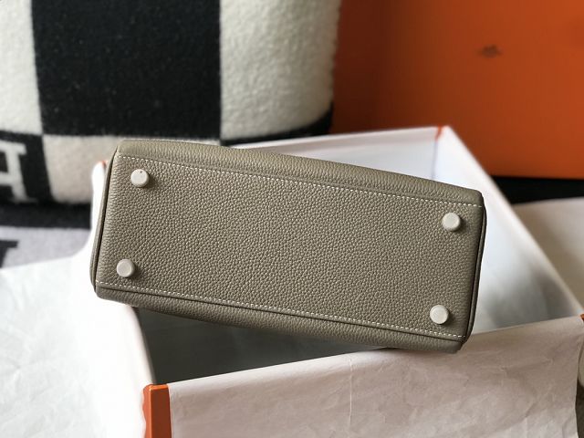 Hermes original togo leather kelly 25 bag K25 grey tourterelle