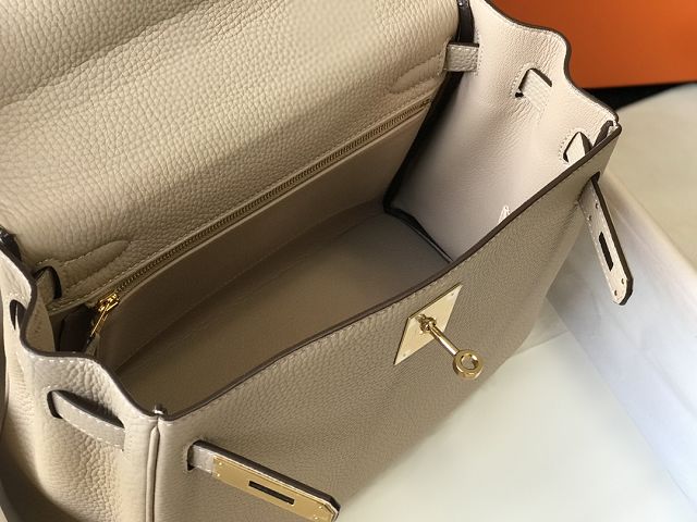 Hermes original togo leather kelly 25 bag K25 grey trench