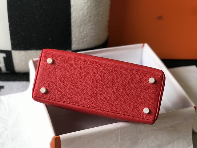 Hermes original togo leather kelly 32 bag K32-1 rouge casaque