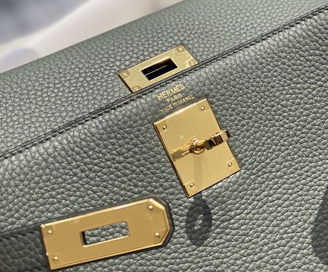 Hermes original togo leather kelly 25 bag K25 vert amande	