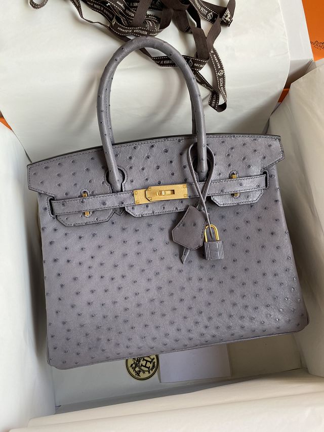 Hermes genuine ostrich leather birkin 35 bag K350 