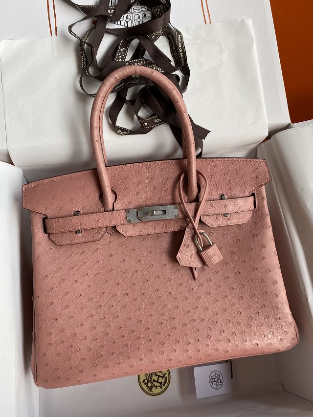 Hermes genuine ostrich leather birkin 35 bag K350 