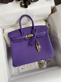 Hermes original togo leather birkin 25 bag H25-1 crocus