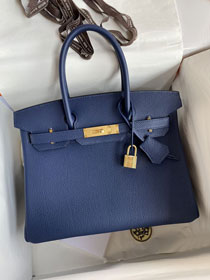 Hermes original togo leather birkin 30 bag H30-1 blue sapphire