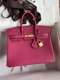 Hermes original togo leather birkin 30 bag H30-1 fuschia