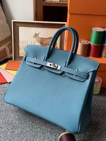 Hermes original togo leather birkin 35 bag H35-1 blue jean