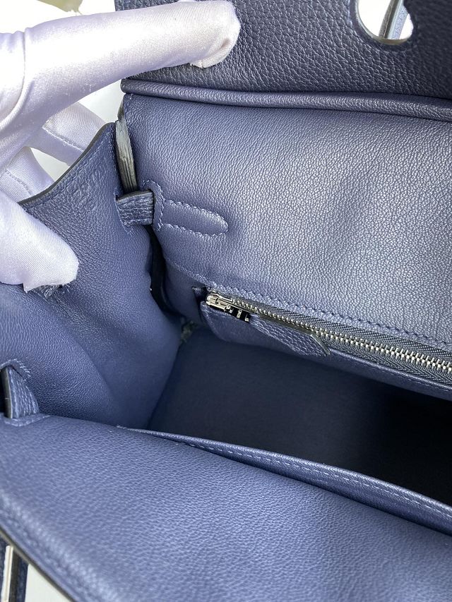 Hermes original togo leather birkin 25 bag H25-1 blue nuit