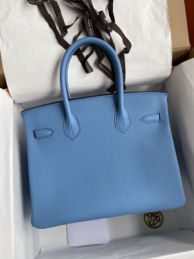 Hermes original togo leather birkin 35 bag H35-1 blue paradise