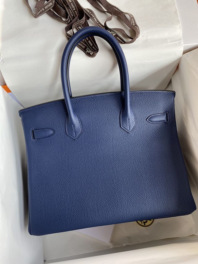 Hermes original togo leather birkin 25 bag H25-1 blue sapphire