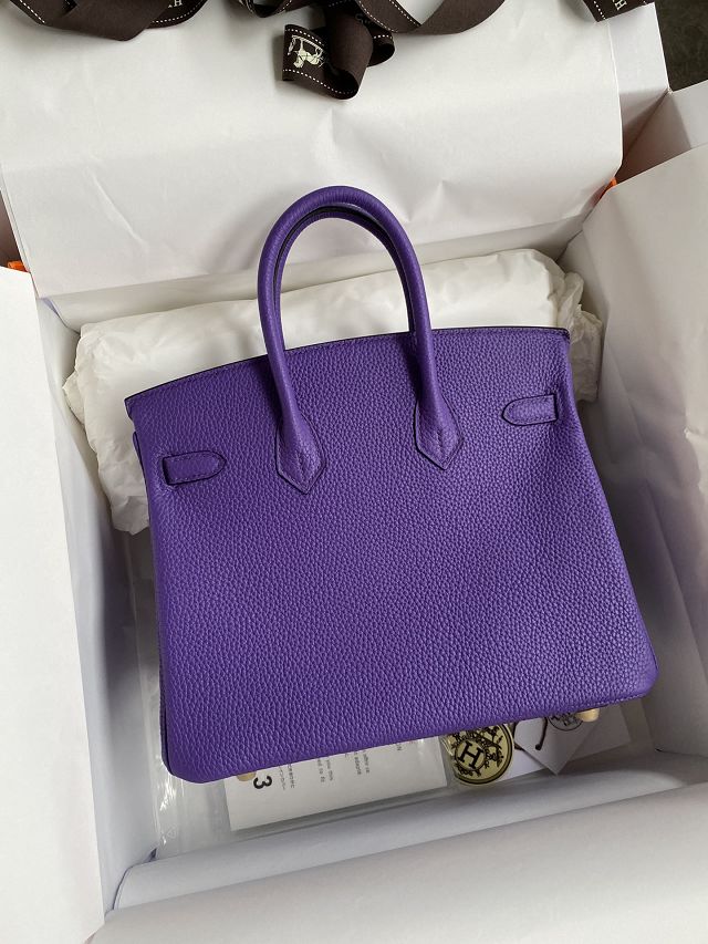 Hermes original togo leather birkin 25 bag H25-1 crocus