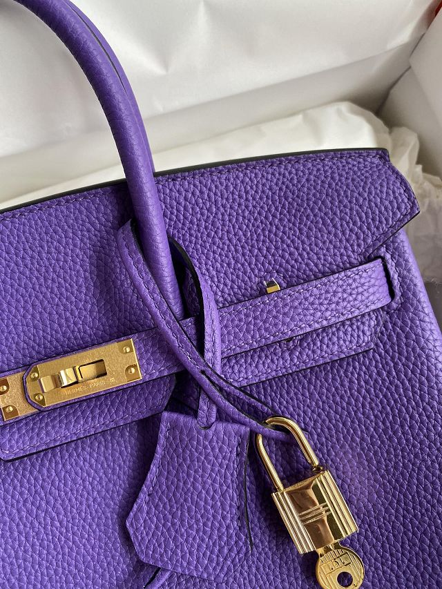 Hermes original togo leather birkin 25 bag H25-1 crocus