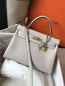 Hermes original togo leather kelly 28 bag K28 grey pearl