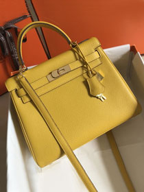 Hermes original togo leather kelly 32 bag K32-1 amber
