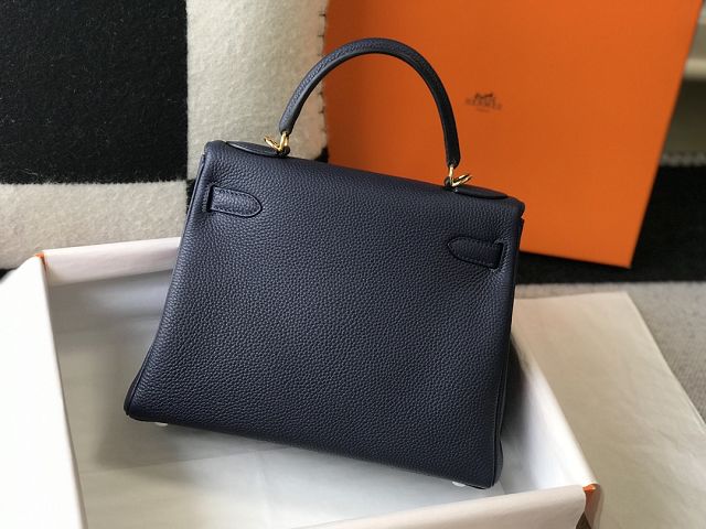 Hermes original togo leather kelly 28 bag K28 deep blue