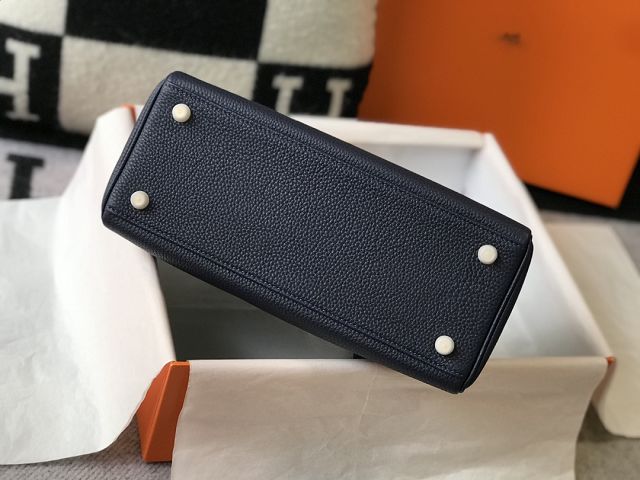 Hermes original togo leather kelly 28 bag K28 deep blue