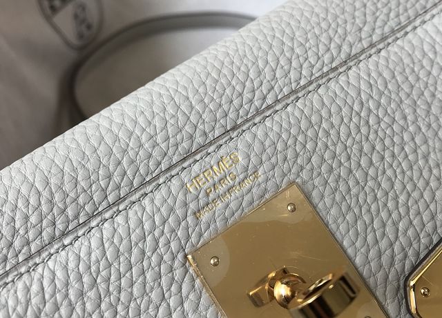 Hermes original togo leather kelly 25 bag K25 grey pearl