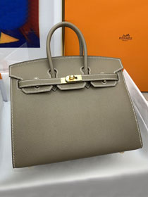 Hermes sellier original epsom leather birkin 35 bag H35-3 grey etoupe